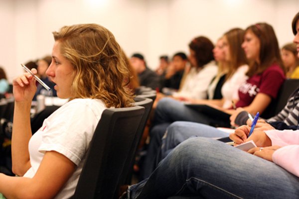 Students in a classoom.